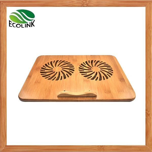 Bamboe Laptop Cooling Pad Dubbele Koelventilatoren Voor Notebook